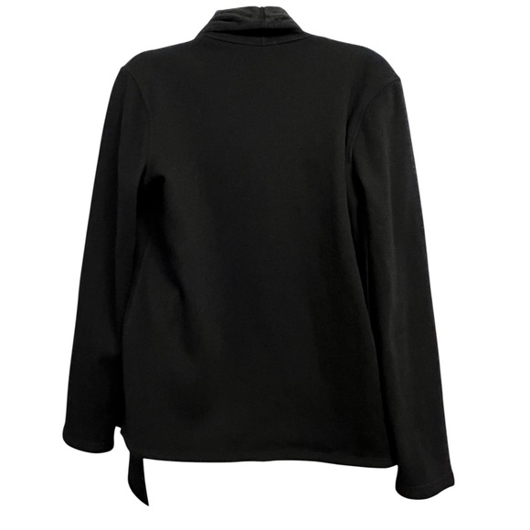Zenergy By Chicos Jacket Womens Medium Black Open Front Shawl Collar Cardigan - Picture 9 of 9